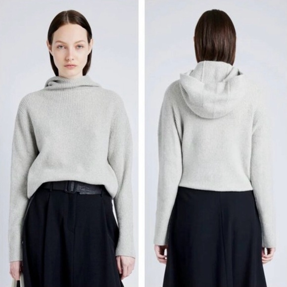Proenza Schouler Greta Cashmere Blend Hoodie Sweater Medium Designer Chic EUC